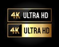 4k ultra HD, gold and silver badges. 4K video resolution, vector illustration.